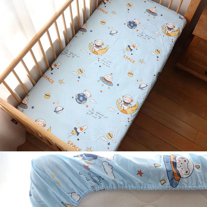 Baby Crib Fitted Sheet Newborns Bed Linen Children Cotton Cot Mattress Cover Protector For Toddler 130x70cm Allow Custom Size