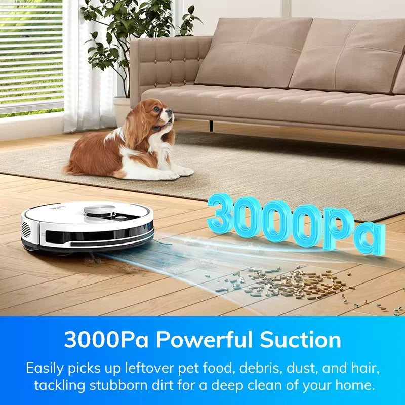 ILIFE A12 Pro Robot Vacuum and Mop Combo, LIDAR Navigation, Self Collection Dust, 3000Pa Suction, App/Remote Control