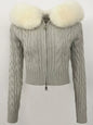 Fashion Natural Fox Fur Collar with Knitted Sweater Women Casual Sweater 2025 New Spring Autumn Slim Fit Elastic Oversized Coat