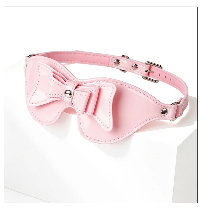 SM Sex Bondage Erotic Costumes Bondage Pink Bow Eye Mask Blindfold Fetish Bdsm Party Women Masquerade Eye Mask Sex Toy For Adult
