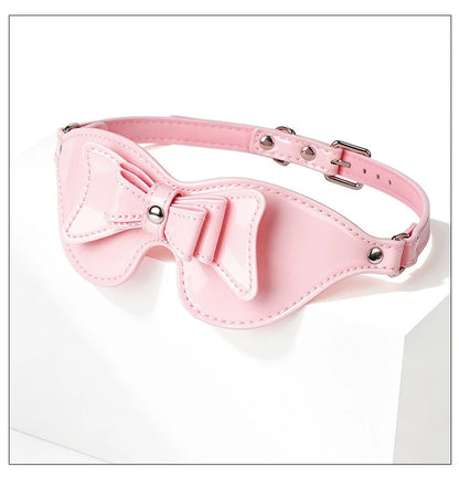 SM Sex Bondage Erotic Costumes Bondage Pink Bow Eye Mask Blindfold Fetish Bdsm Party Women Masquerade Eye Mask Sex Toy For Adult