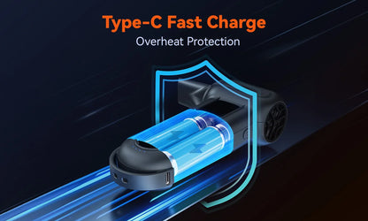 WOLFBOX DF100(MF100-BLACK) Portable Fan Blower Powerful Wireless Air Blower Air Duster Speed Adjustable for Car/PC/Home/Outdoor