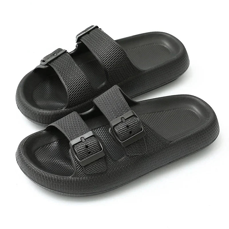 Women Summer Sandals Bathroom Home Slippers Outdoor Beach Slides Cloud Casual Soft Flip Flops Non Slip Men Male House New 2025