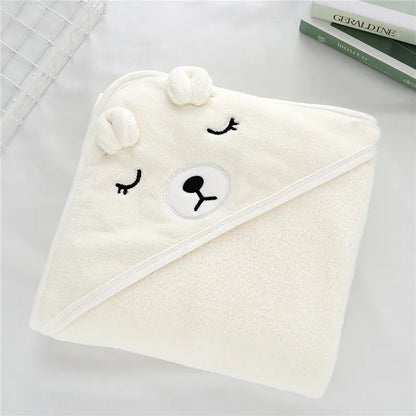 Baby Bath Towel Boy Girl Baby Towel Newborn With Hood Cartoon Coral Fleece Infant Towel Blanket Newborn Baby Bathrobe Infan