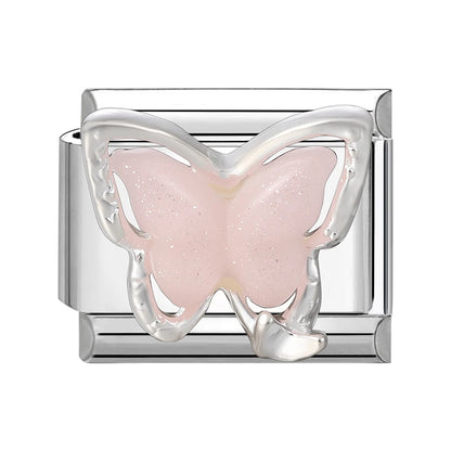 Zircon Pearl Heart Bow Candy Flower Butterfly Italian Charm Links Fit 9mm Stainless Steel Bracelet Personalized DIY Making Gifts
