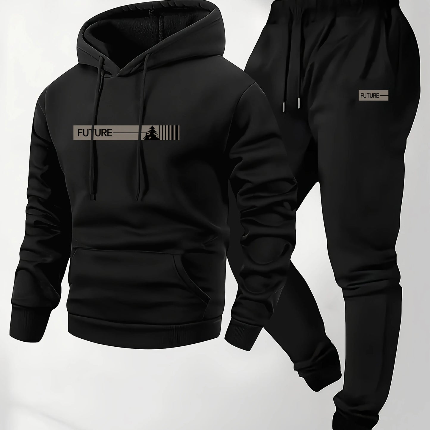 The 2026 new men's two-piece casual long-sleeved hooded sports shirt and sports pants set is suitable for wearing in autumn