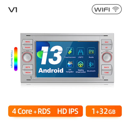 Junsun CarPlay Android Auto Radio for Ford Focus Mondeo Fiesta Transit Kuga C-Max S-Max Galaxy GPS Car Multimedia 2din autoradio