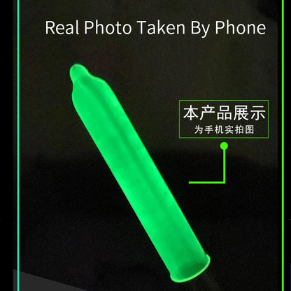 Glowing Delay Ejaculation Condoms For Men Fluorescence Rubber Condom Noctilucent Penis Sleeves Sex Toys For Women Sex Toys Shop