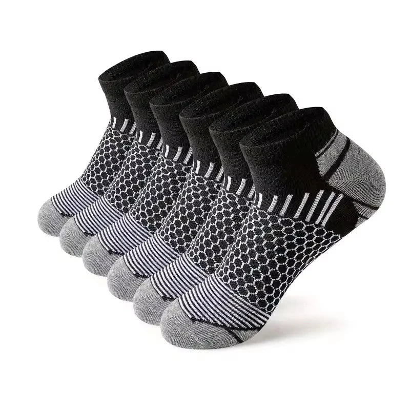 6 Pairs Men'S Short Sports Socks - Moisture-Wicking Breathable All-Season Athletic Low Tub Fashion Comfortable High-Quality