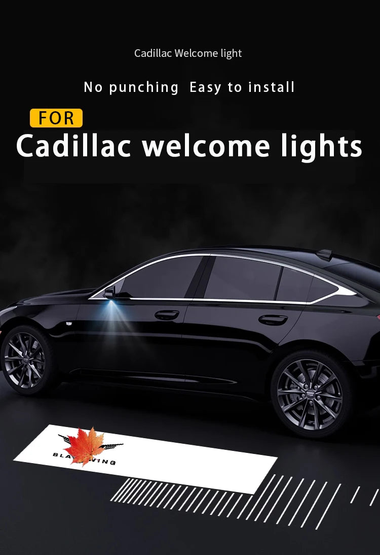 Suitable for Cadillac CT4/CT5/CT6/ATS/CTS/ Escalade rearview mirror welcome carpet light projection
