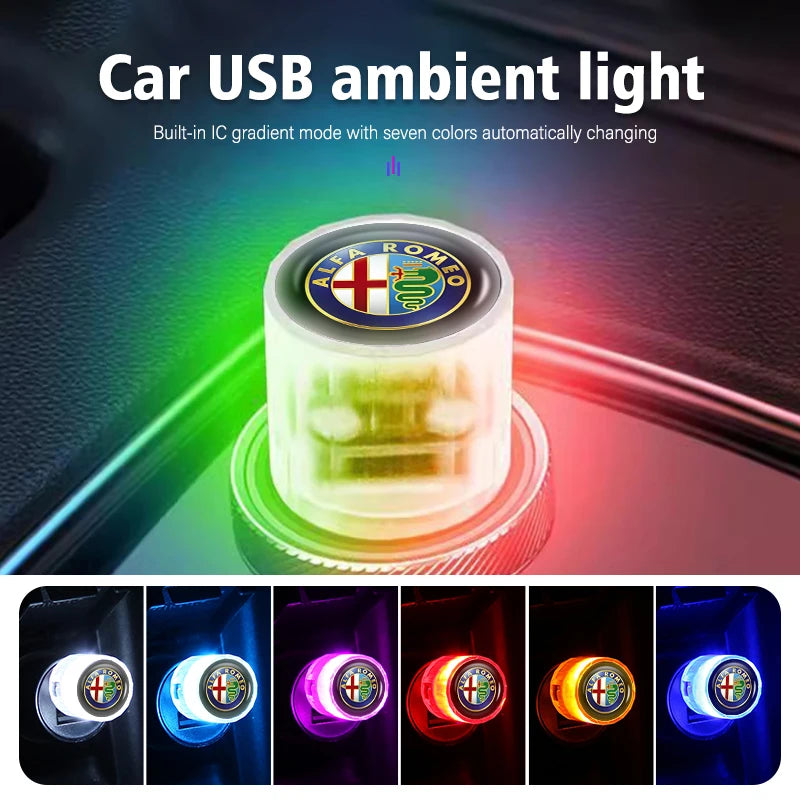 For Alfa Romeo Mini USB LED Car Light Auto Interior Atmosphere Light Emergency Lighting Light 159 Giulietta Giulia 147 Mito 156