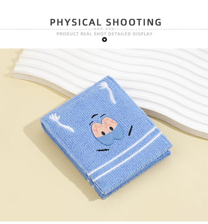 Plush Cartoon Wallet for Women Soft Fuzzy Surface PU Leather Coin Purse with Zip Closure Cute Casual Gift for Girls