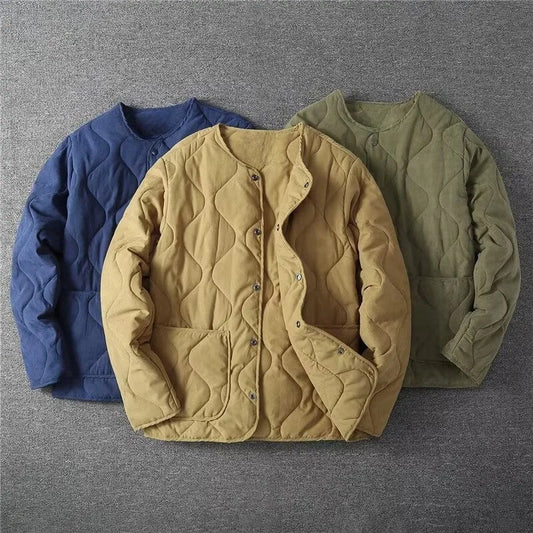 Vintage M65 Liner Jacket Men Winter New Khaki Thick Multi-pocket Tooling Padded Jacket Long Sleeve Cardigan Hunting Coat