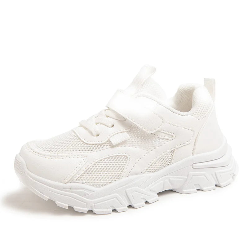 Kid Sneakers Sport Shoes for Boys Fashion Leather Children Breathable Mesh Comfort Shoes Casual Walking Outdoor Running Shoes
