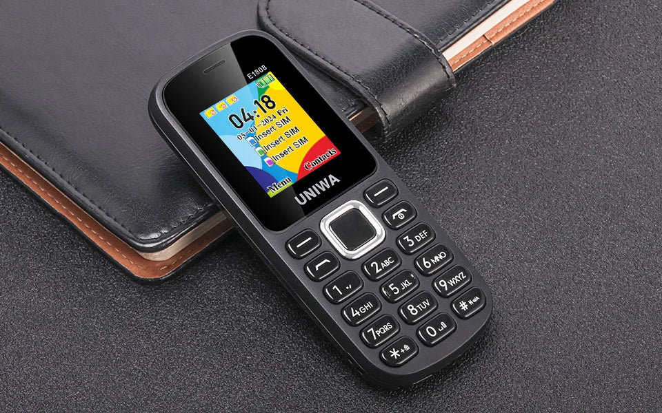 UNIWA E1808 2GKeypad Feature Phone 1.77” Push Button 800mAh Telephone for Senior Elder Wireless Radio GSM Bluetooth Mobile Phone