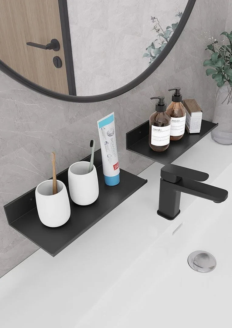 Toilet No Drilling Shelving Wall Mounted Shelf Space Aluminum Vanity Mirror Front Storage Shelves Organizer Bathroom Accessories
