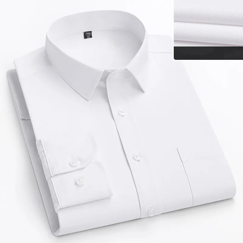  Super Big Size 11XL 10XL 9XL 8XL Dress Shirts For Men Long Sleeve Autumn Spring Regular Fit Social Business White Office Shirt