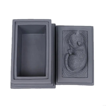 Pet Memorials Ornaments Resins Cats Asleep Urn Ashes Container Organizers for Animal Funeral Cremations and Cremations Gift 37JD
