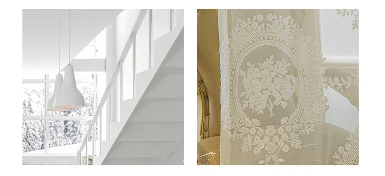 French Romantic Gauze Curtain Minimalist White Transparent Curtain Luxury Living Room Decoration Curtains Bedroom Curtain rideau