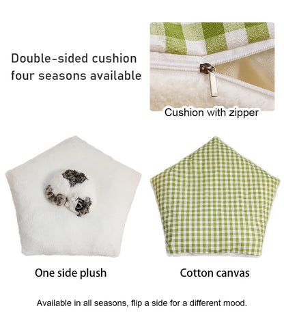 Pet Teepee Tent for Small Dogs or Cats Puppy Sweet Bed w/Thick Plush Pad Washable Dog or Cat Houses