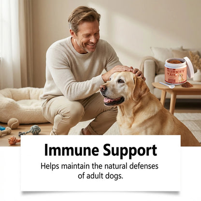 Turkey Tail Mushroom Powder for Dogs, Bacon Flavor Pet Immune Support Joint Hip Gut Health Supplement, Skin Coat Care Powder