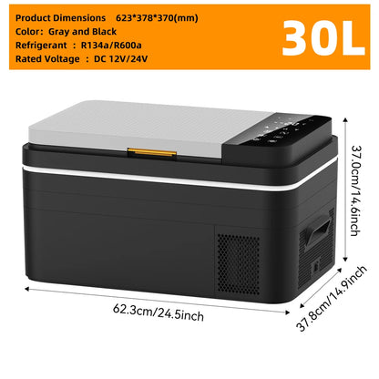 Podofo Car Refrigerator 20L 25L 30L Mini Compressor Car Freezer Cooler 48QT APP Control Cooler 12 24V DC 100 240V AC For Camping Truck Home Travel