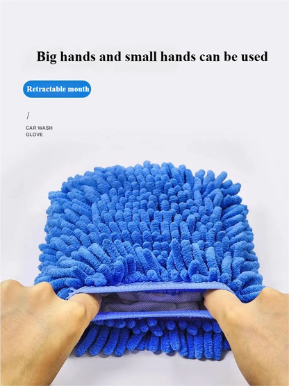 Microfiber Car Wash Cloth Gloves Automotive Double-sided Cleaning Drying Towels Thicken Chenille Vehicle Window Glass Supplies
