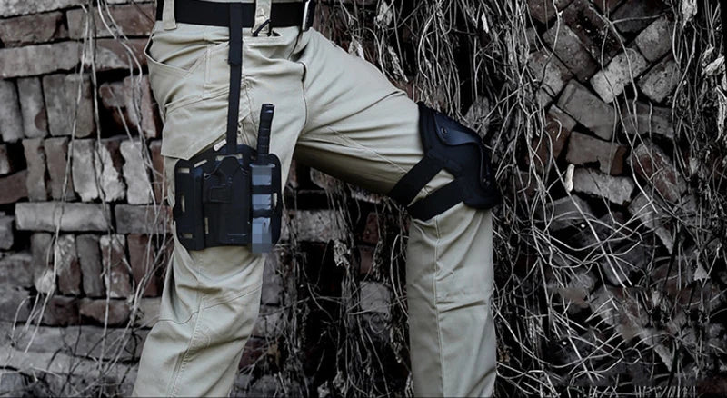 IX9 City Tactical Cargo Pants Men Stretch Cotton Work Military Pants Flexible Outdoor Army Combat Trousers with 9 Pockets