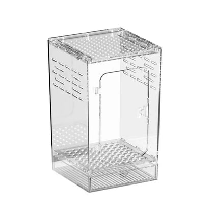 Arboreal Transparent PC Reptile Tank Vertical Terrarium Habitat Ventilated Breeding Cage for Crested Gecko, Tree Frog, Tarantula