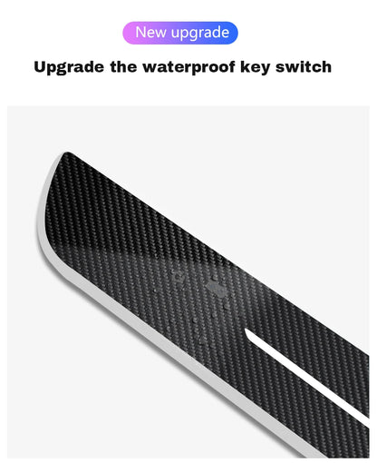 Customized Carbon fiber Car Logo Door Illuminated Sill Light Projector Lamp Power Moving LED Welcome Car Scuff Plate Pedal Light