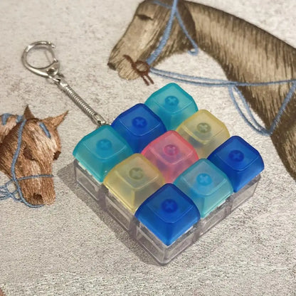Fidget Decompression 1/4/5/9 Keyboard Key Toy Anti Stress Finger Keyboard Games For Adults Antistress Toys Boys Girls Keychain