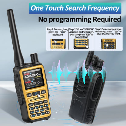 BAOFENG UV-5R Mini Full Band Walkie Talkie Bluetooth Programming Wireless Copy Frequency Type-C Long Range Ham Radio for Camping