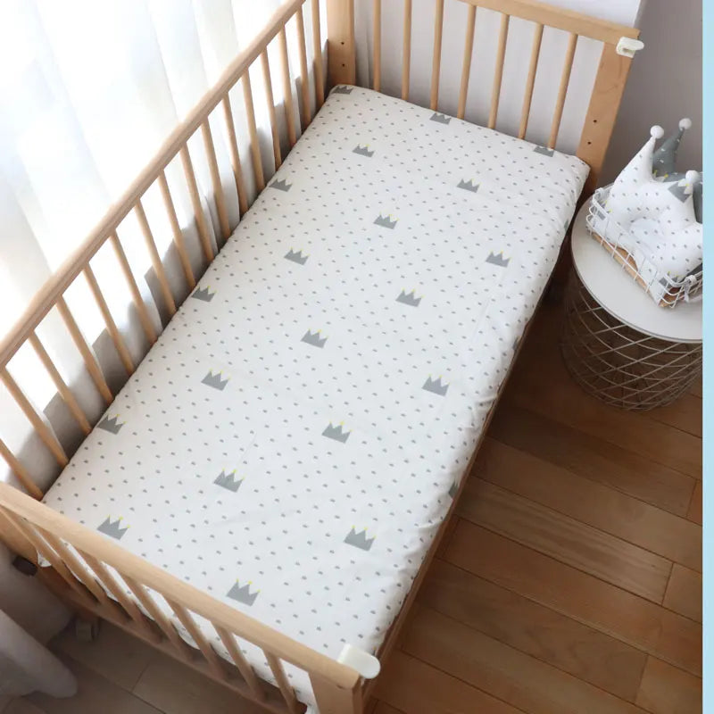Baby Crib Fitted Sheet Newborns Bed Linen Children Cotton Cot Mattress Cover Protector For Toddler 130x70cm Allow Custom Size