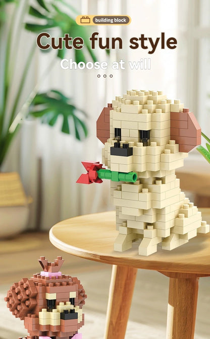DIY Creative Micro Building Blocks Set  Dogs  Cartoon Character Models DIY Educational Toys For Children Birthday Gift