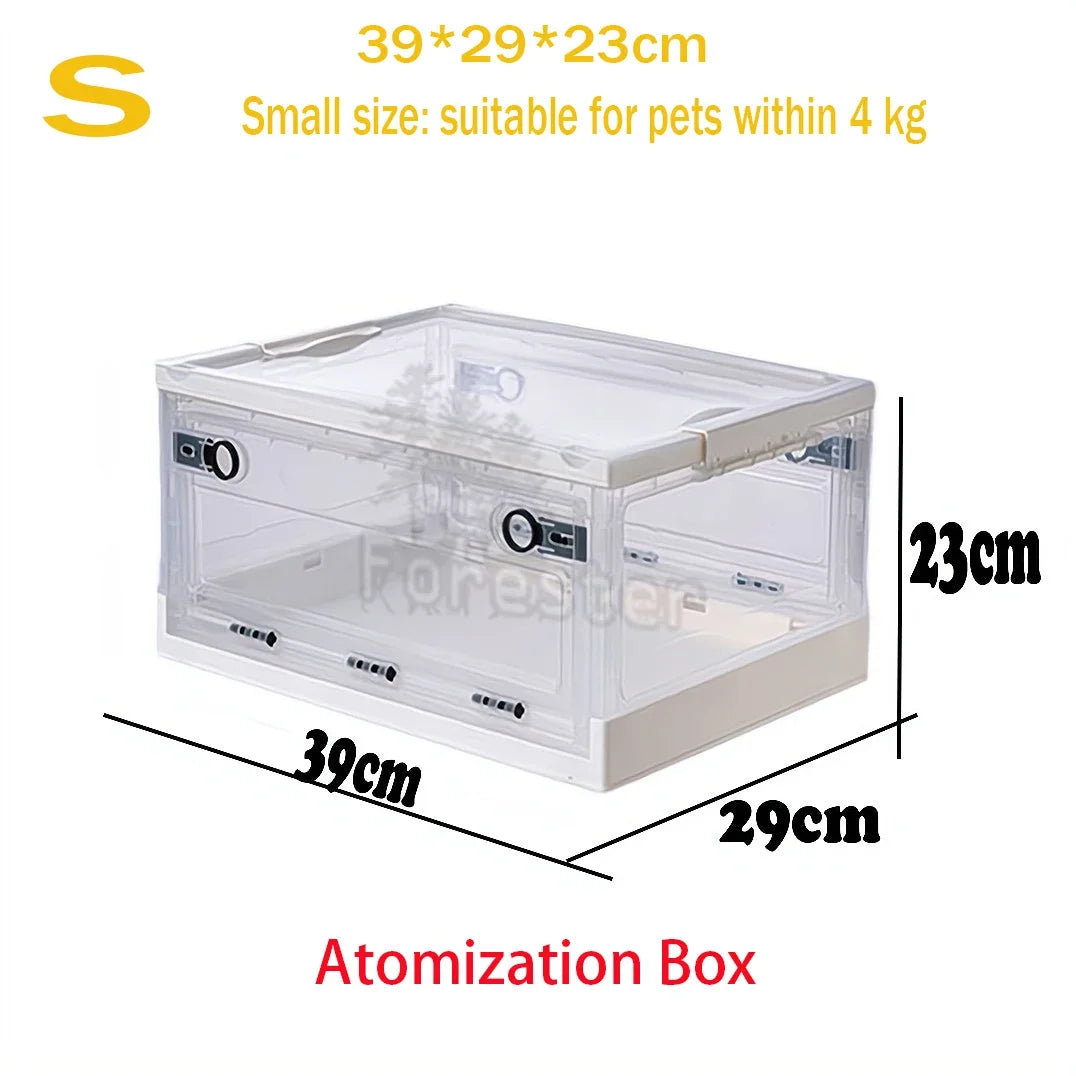 Pet Atomization Box Oxygen Room Foldable Easy To Carry Veterinary Nebulization Box Oxygen Cage for Veterinary Atomization Box