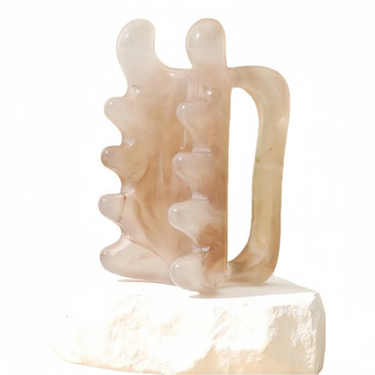 1PCS Double Push Resin Massage Comb Back Waist Gua Sha Device Shoulder Neck Gua Sha Stick Meridian Dredging Stick Massage Tool