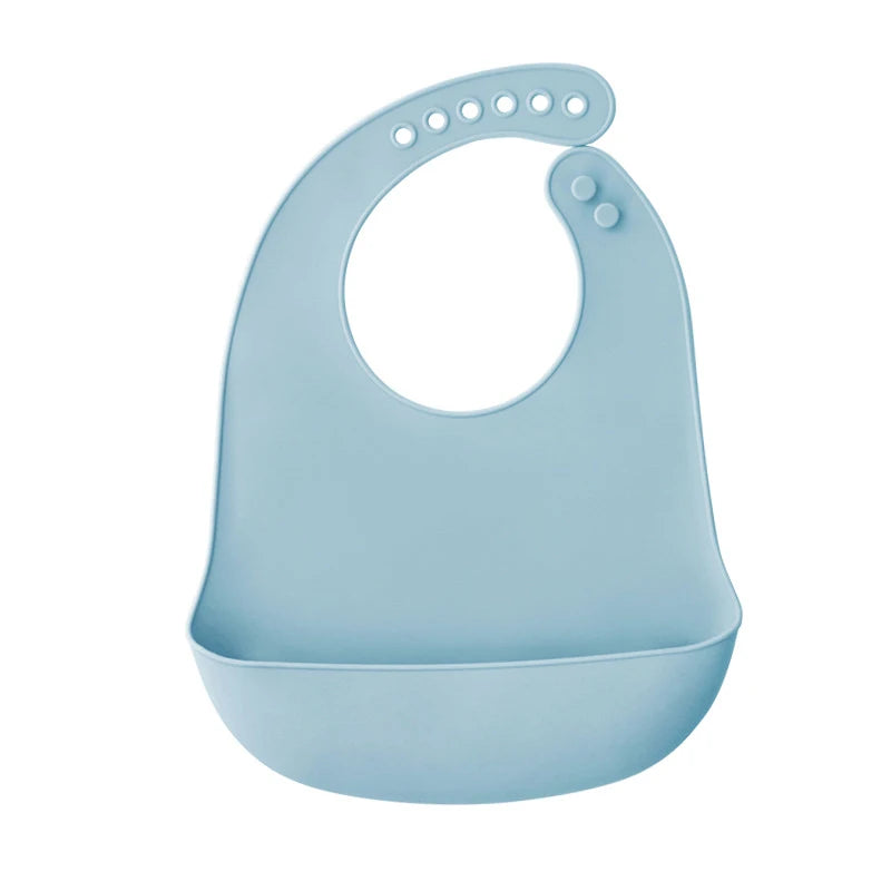 1PC Portable Baby Silicone Bib Ultra-thin Silicone Drool Bag Waterproof And Easy To Clean A Bib For Feeding Children And Infants