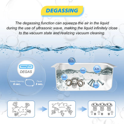 Ultrasonic Bath 3.2L 180W Cleaner Machine Power Adjust Hot Water Cleaning Bath Oil Nozzle Spark Plug Small Fuel