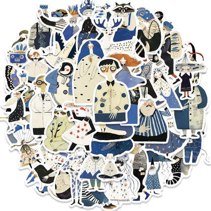 50PCS Abstract and Interesting Hand-painted Stickers for Mobile Phones,Skateboards,Cups,Storage Boxes, Handbooks DIY Decoration.