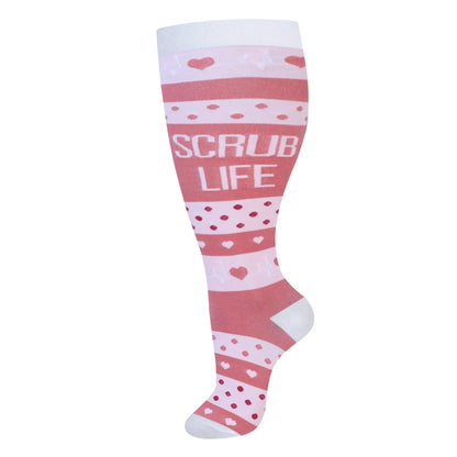 2XL-4XL Plus Size Compression Socks for Women Men 20-30 MMHg Wide Calf Extra Large Knee High Flight Sock for Circulation Support