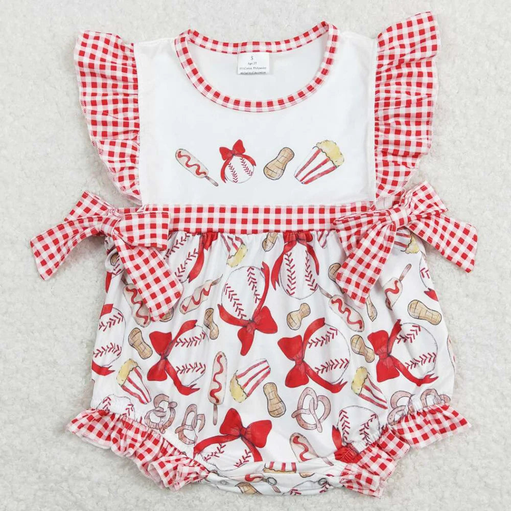 New Fashion Baby Infant Girls Rompers Bow Pink Flutter Sleeve Rompers Boutique Toddler Girls Bubble Rompers Onesie Wholesale Hot