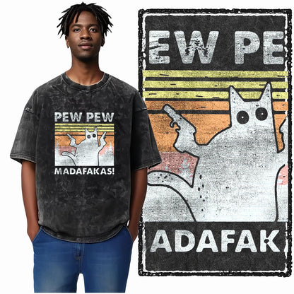 COOLMIND DB Cat Printed Cotton Acid Washed Exclusive Graphic Unisex T Shirt Cool Streetwear Men Tshirts Big Size Tee for Men