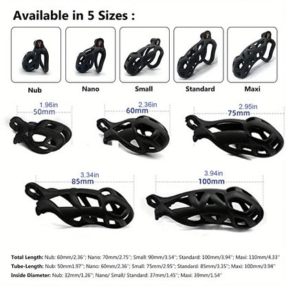 New Color Male Penis Lock Chastity Cage with Lock and 4 Rings Resin Virginity for Men Couple Breathable Cock Ring Penis Restrain