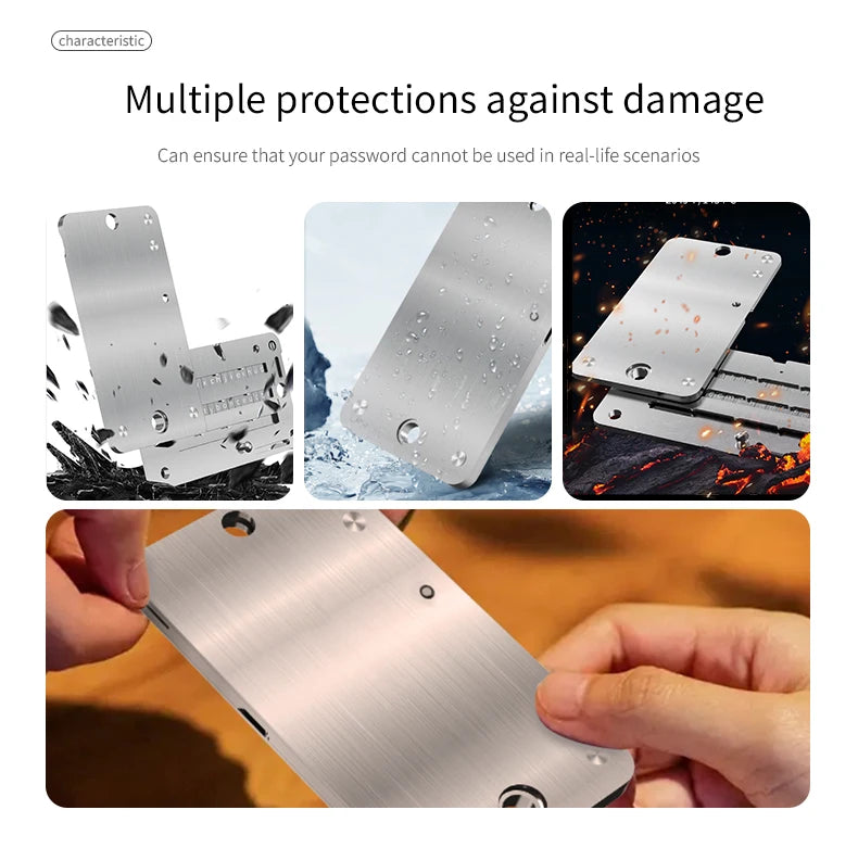 Mnemonic Seed Phrase Metal Backup – Stainless Steel Crypto Wallet Recovery Phrase Storage Kit, Cold Wallet Backup