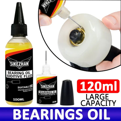 Skateboard Wheel Lube Kit, Bearing Oil + Additive Fluid, Precision Needle Tip, Fast Smooth Spin, Noise Reduction, Anti‑Rust