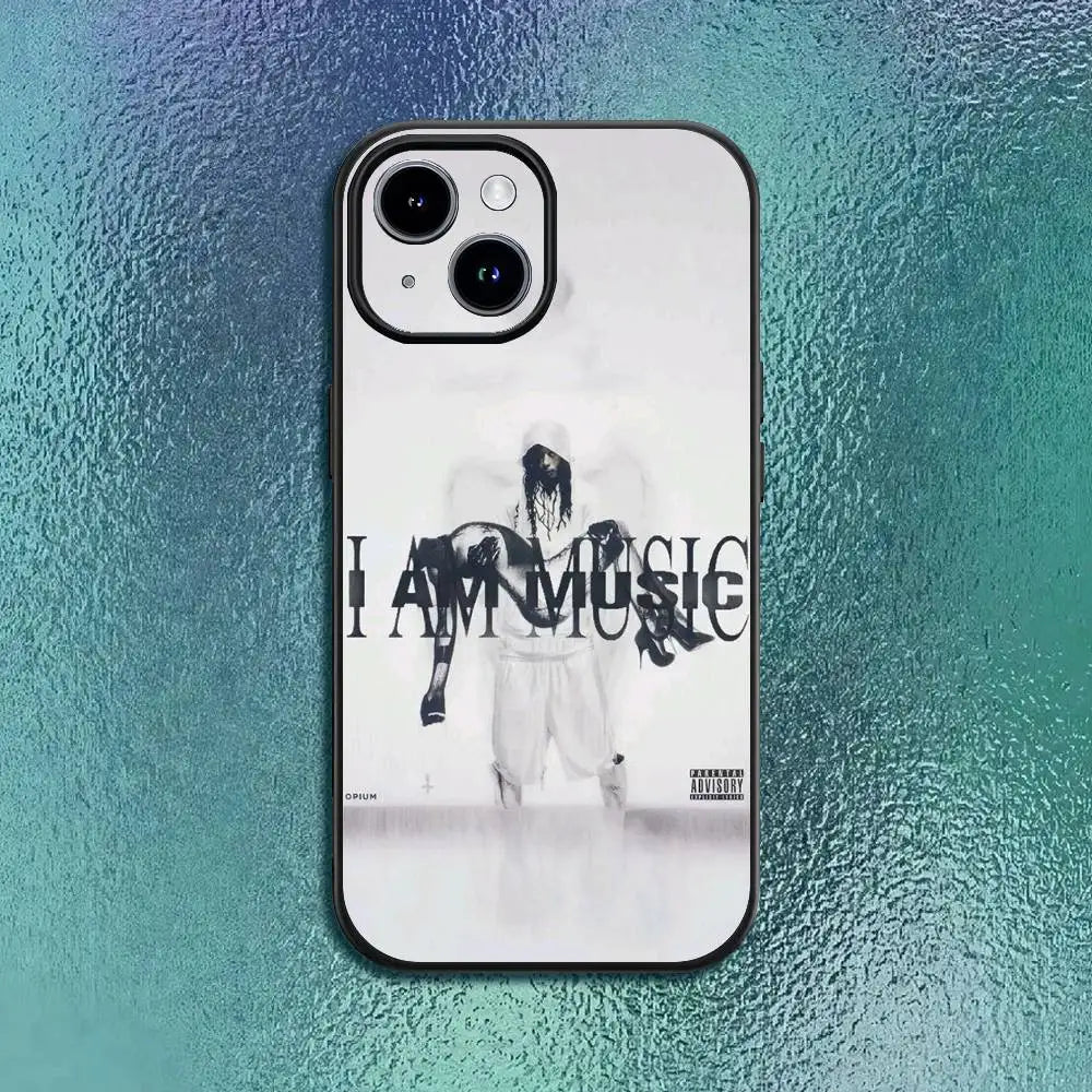 I AM MUSIC Playboi C-Carti Phone Case For IPhone 11 12 13 14 15 16Pro Max Plus Classic Black Soft Shell