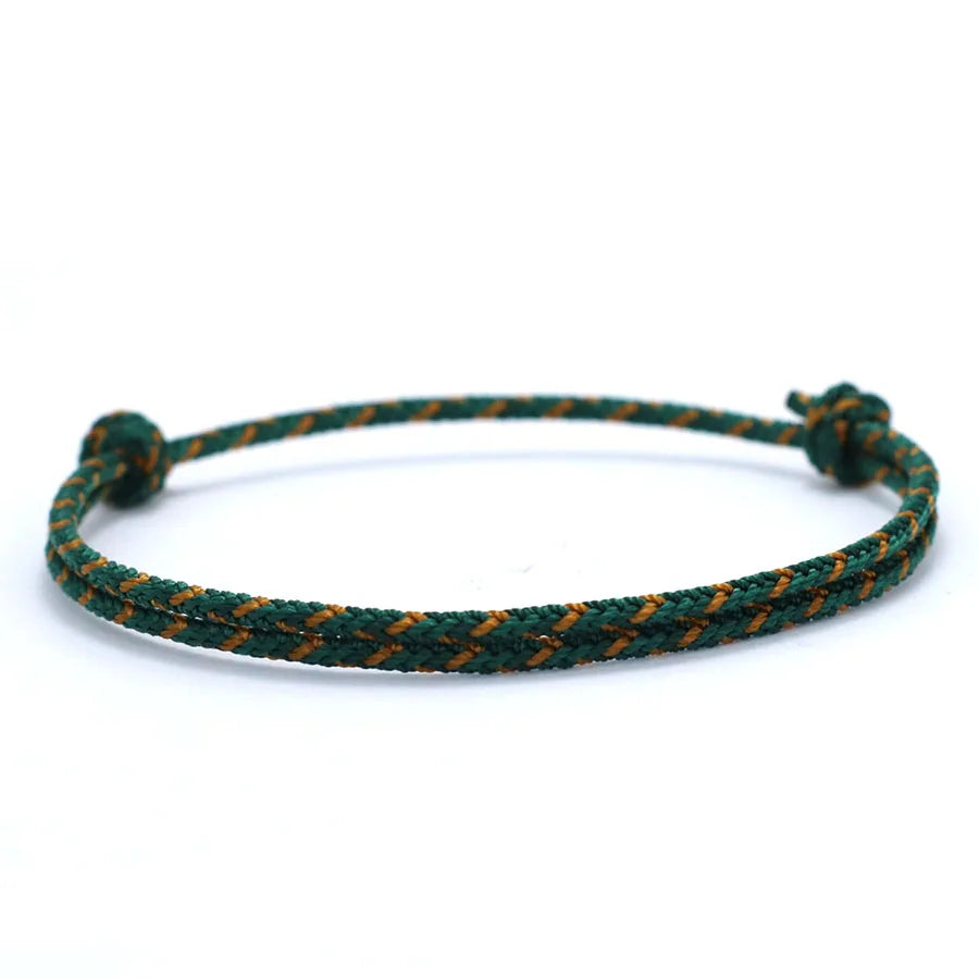 Minimalist Handwoven Rope Bracelet Unisex Sliding Adjustable 4 Styles Chroma 2mm Ethnic Cord Braclet Couple Casual Daily Jewelry