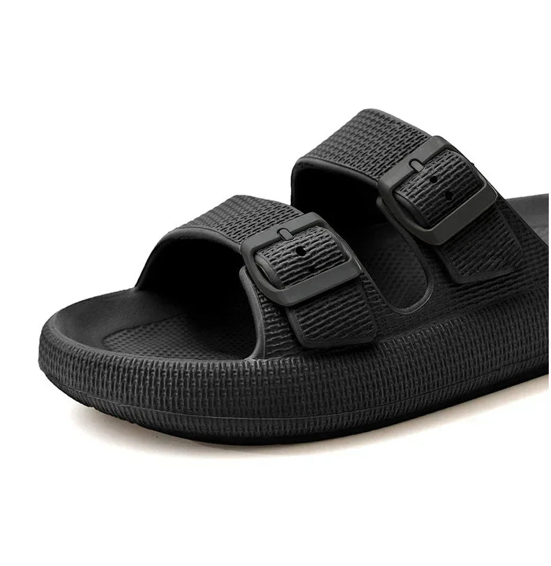 Women Summer Sandals Bathroom Home Slippers Outdoor Beach Slides Cloud Casual Soft Flip Flops Non Slip Men Male House New 2025