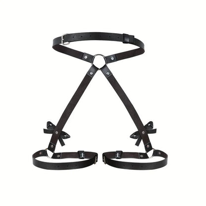 Bdsm Handcuff Set Garter Belt Leg Ring Underwear Sets Adult Sex Game SM Night Toys Leather Bondage Conditioning Slave Rave Toy