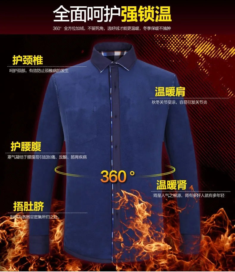2025Men's Casual Warm Shirts Autumn Winter Long Sleeve Plaid Shirt Thick Warm Tops Men High Quality Soft Large Size Shirt Camisa